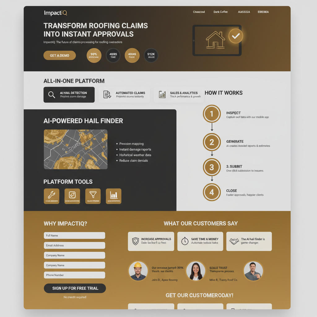 ImpactIQ landing page mockup
